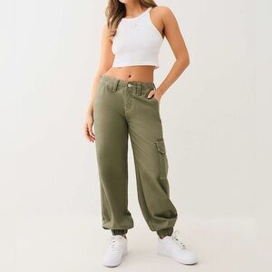True Religion Bobbi Baggy Olive Green Women’s Cargo Pants Size 28 NWT